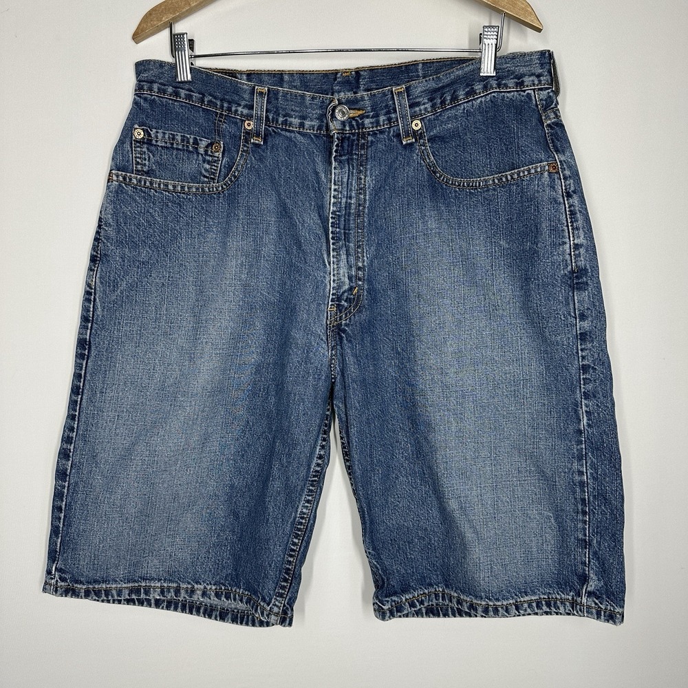 levis 569 loose straight shorts denim size 34 Jorts Y2K Baggy Jean Skater Casual